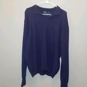 Purple Polo 100% Wool Button Top Sweater
